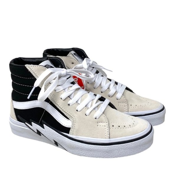 VANS Sk8-Hi Bolt Shoes Beige Black Women's Size Suede Sneakers Skate VN0A5JIVZHJ - Picture 2 of 9